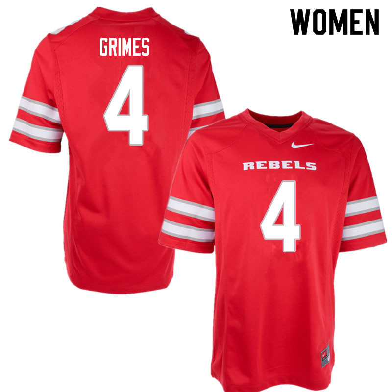 Women #4 Randal Grimes UNLV Rebels College Football Jerseys Sale-Red
